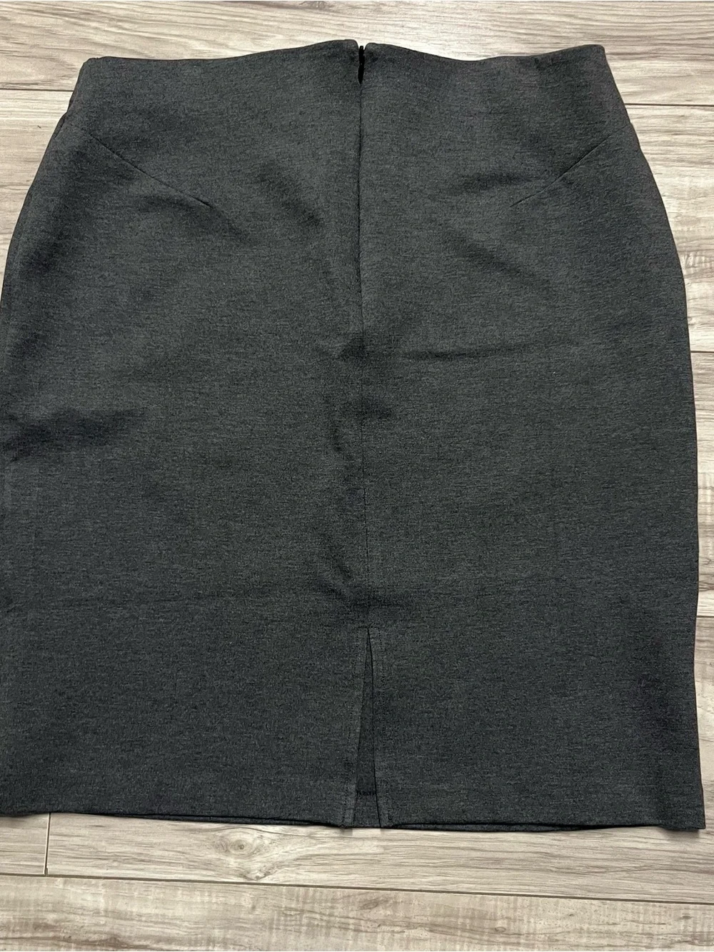 Quince Ultra Stretch Ponte Charcoal Gray Pencil Skirt